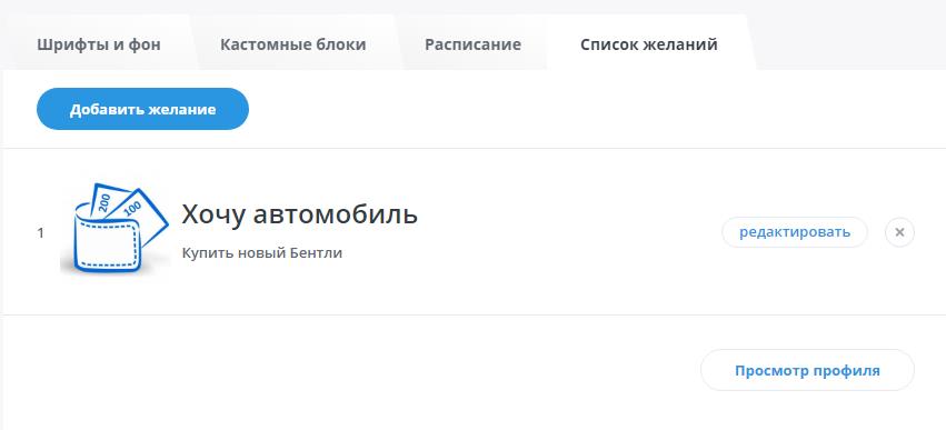 список желаний bongamodels