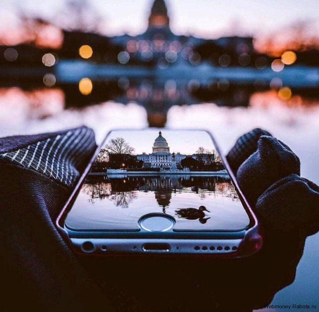 отражение от телефона